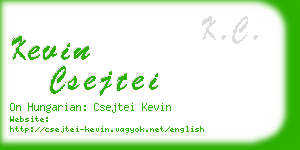 kevin csejtei business card